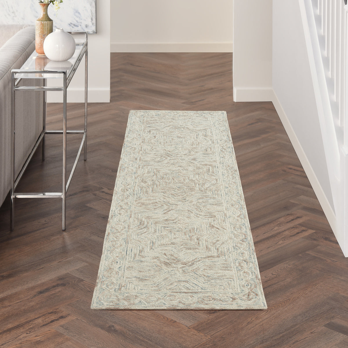 Interlock ITL03 Blue Ivory Rug - room scene