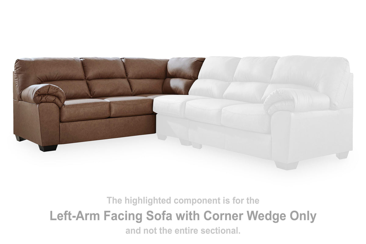 WillowBend LAF Sofa w/Corner Wedge Faux Leather