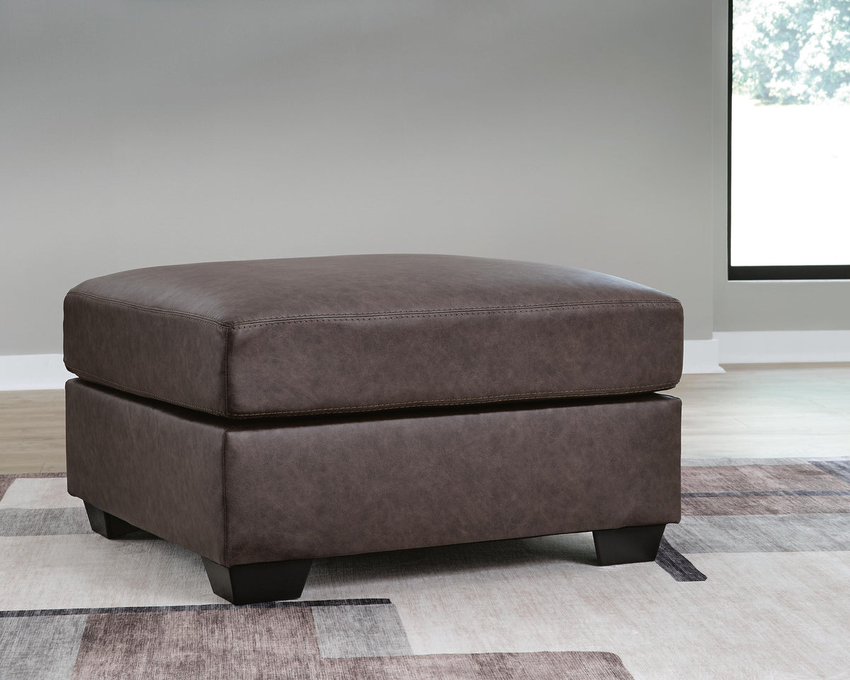 WillowBend Oversized Accent Ottoman Faux Leather