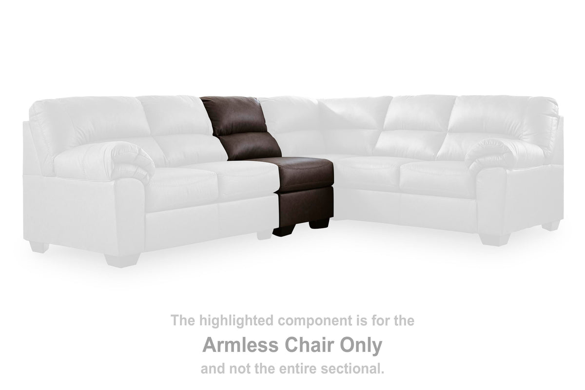 WillowBend Armless Chair Faux Leather