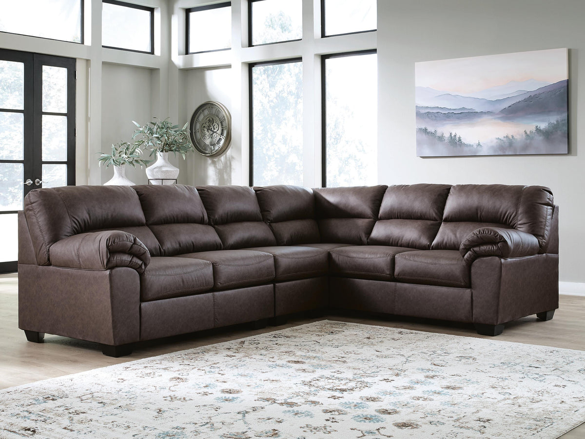 WillowBend 3-Piece Sectional Faux Leather - Right Arm Facing
