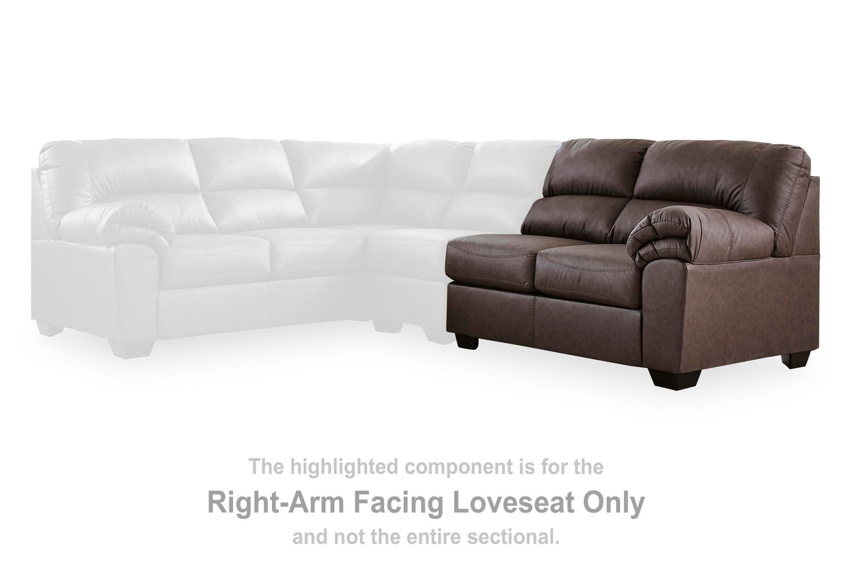WillowBend RAF Loveseat Faux Leather