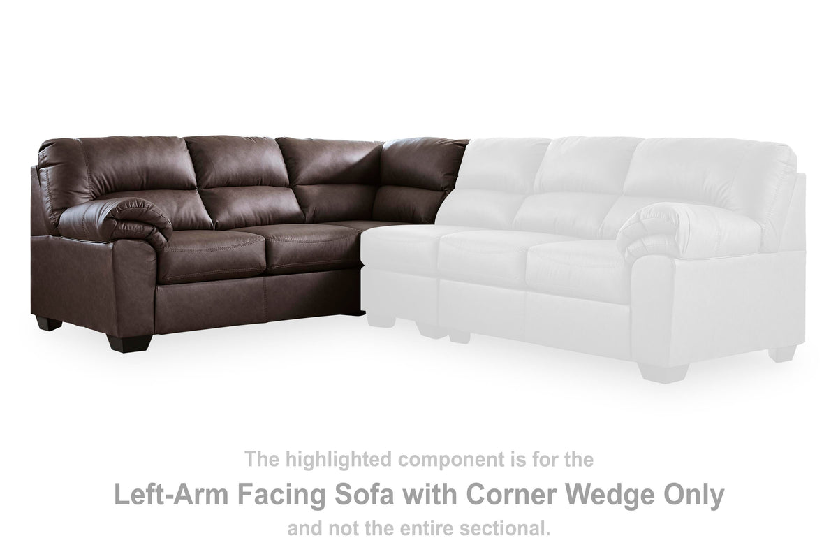 WillowBend LAF Sofa w/Corner Wedge Faux Leather