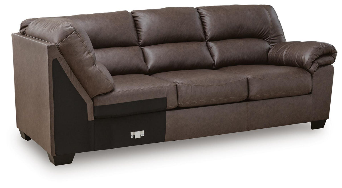 WillowBend RAF Sofa w/Corner Wedge Faux Leather
