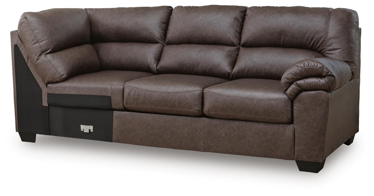 WillowBend RAF Sofa w/Corner Wedge Faux Leather