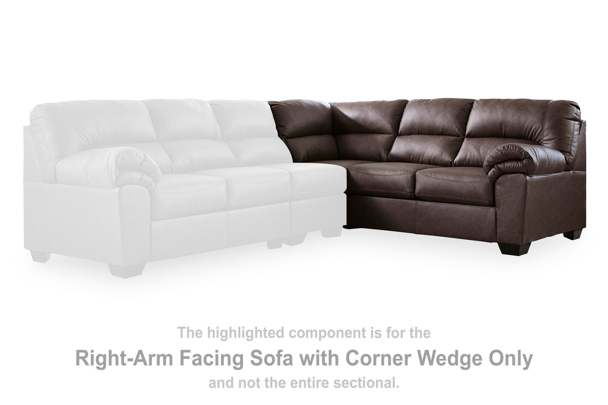 WillowBend RAF Sofa w/Corner Wedge Faux Leather