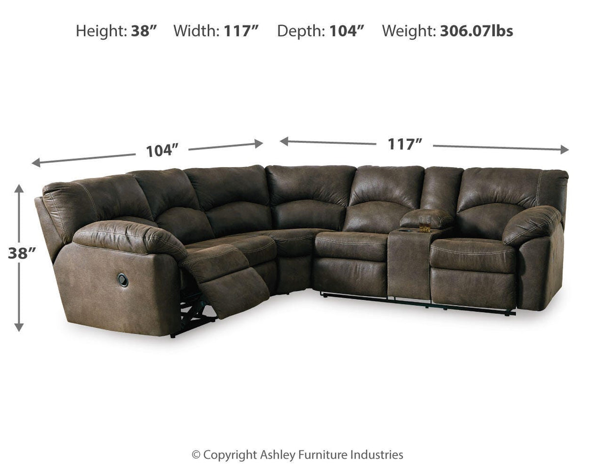 Tambo 2-Piece Reclining Sectional Faux Leather