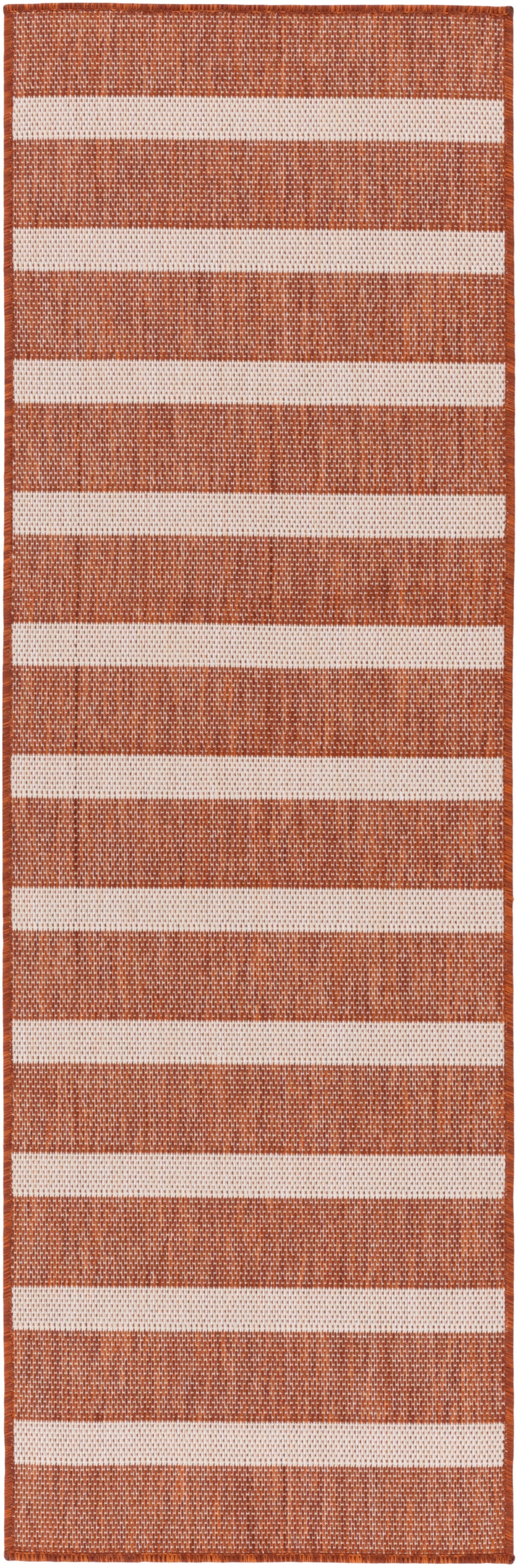 Positano POS03 Terracotta Ivory Rug - Runner