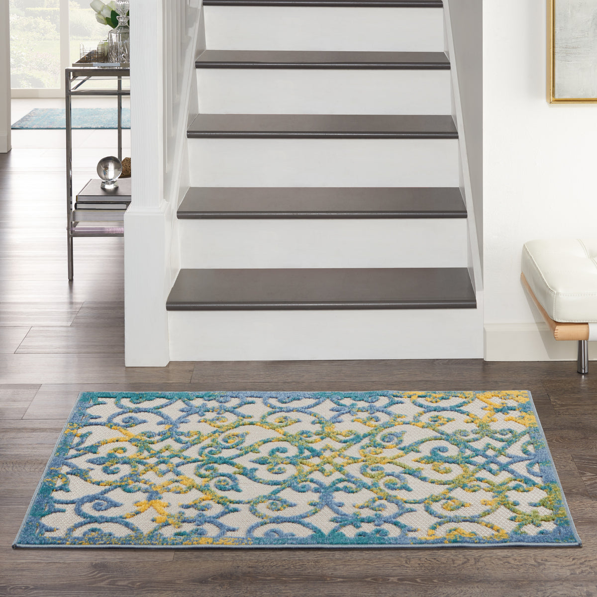 Aloha ALH21 Ivory Blue Rug - room scene