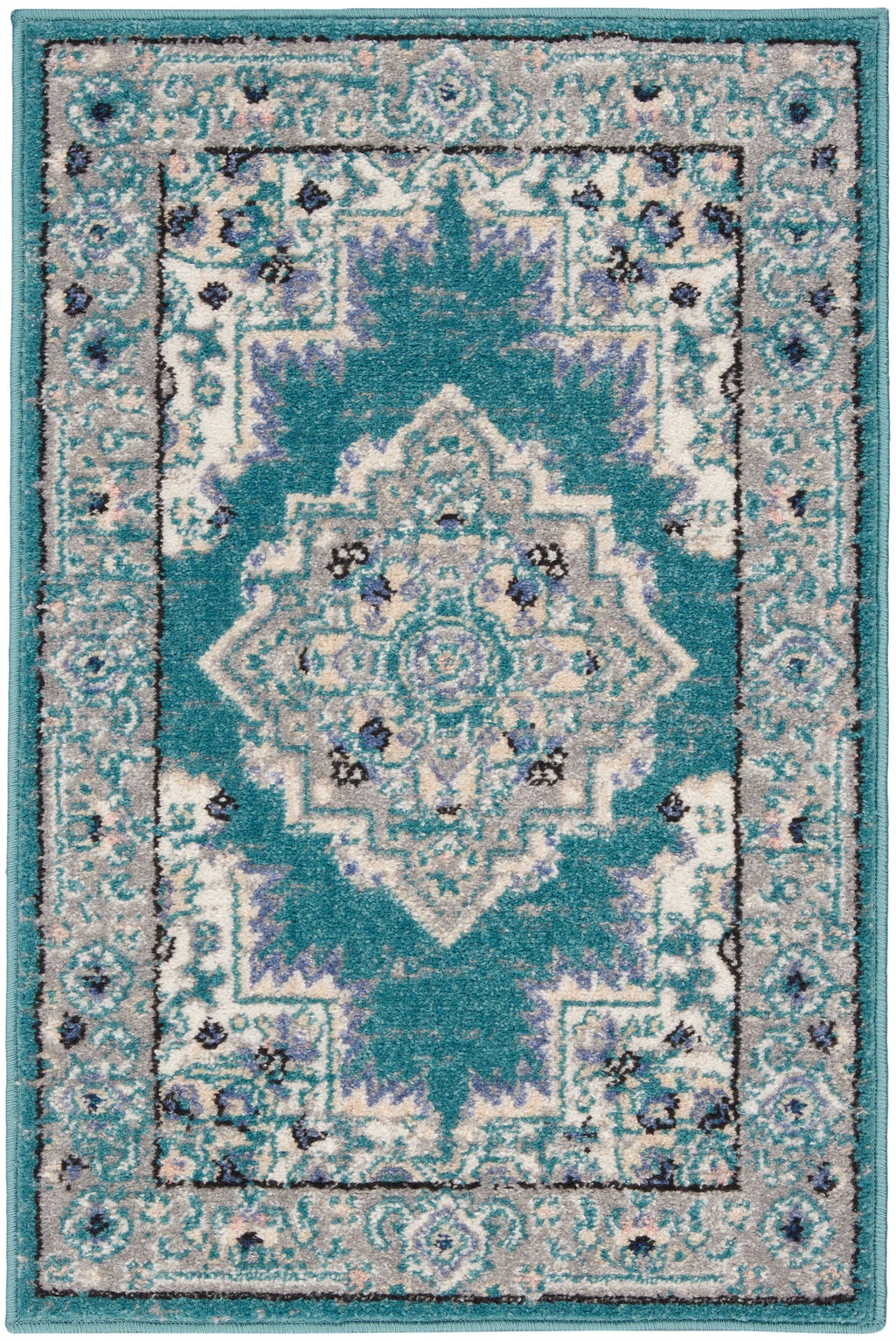 Passion PSN03 Turquoise Grey Rug - Rectangle