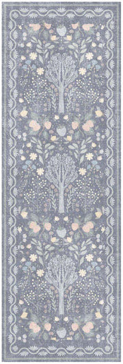 Botanical Washables BOT04 Blue Multicolor Rug - Runner