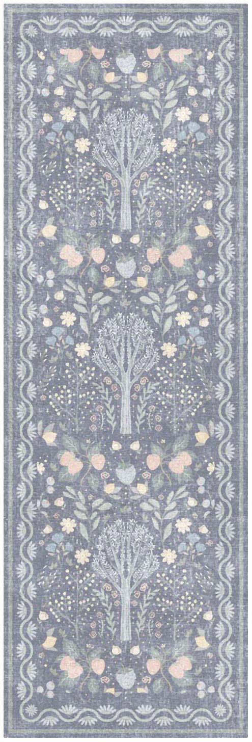 Botanical Washables BOT04 Blue Multicolor Rug - Runner