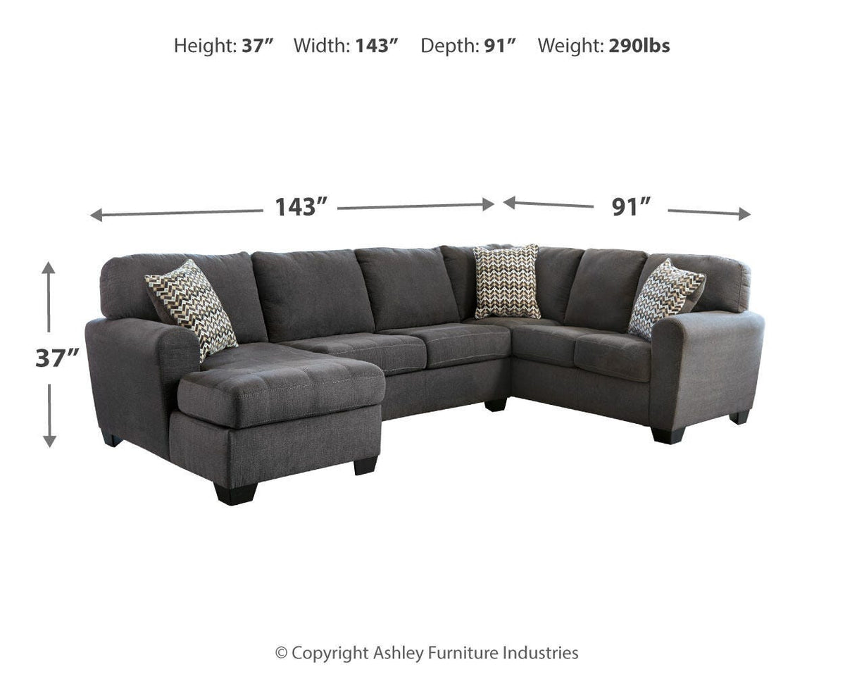 Ambee 3-Piece Sectional with Chaise Chenille