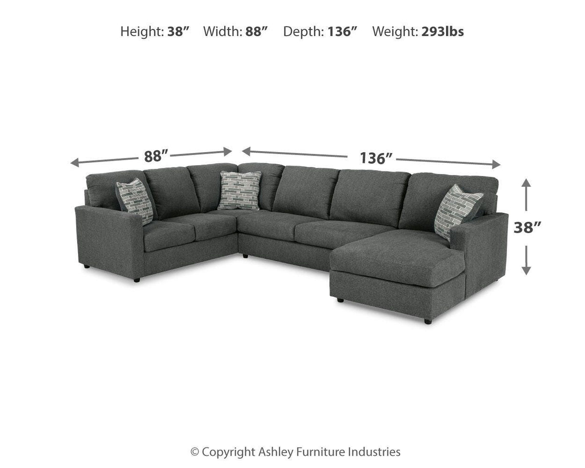 Edenfield 3-Piece Sectional with Chaise Chenille