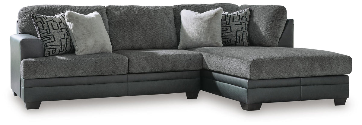 Brixley Pier 2-Piece Sectional with Chaise Velvet Chenille