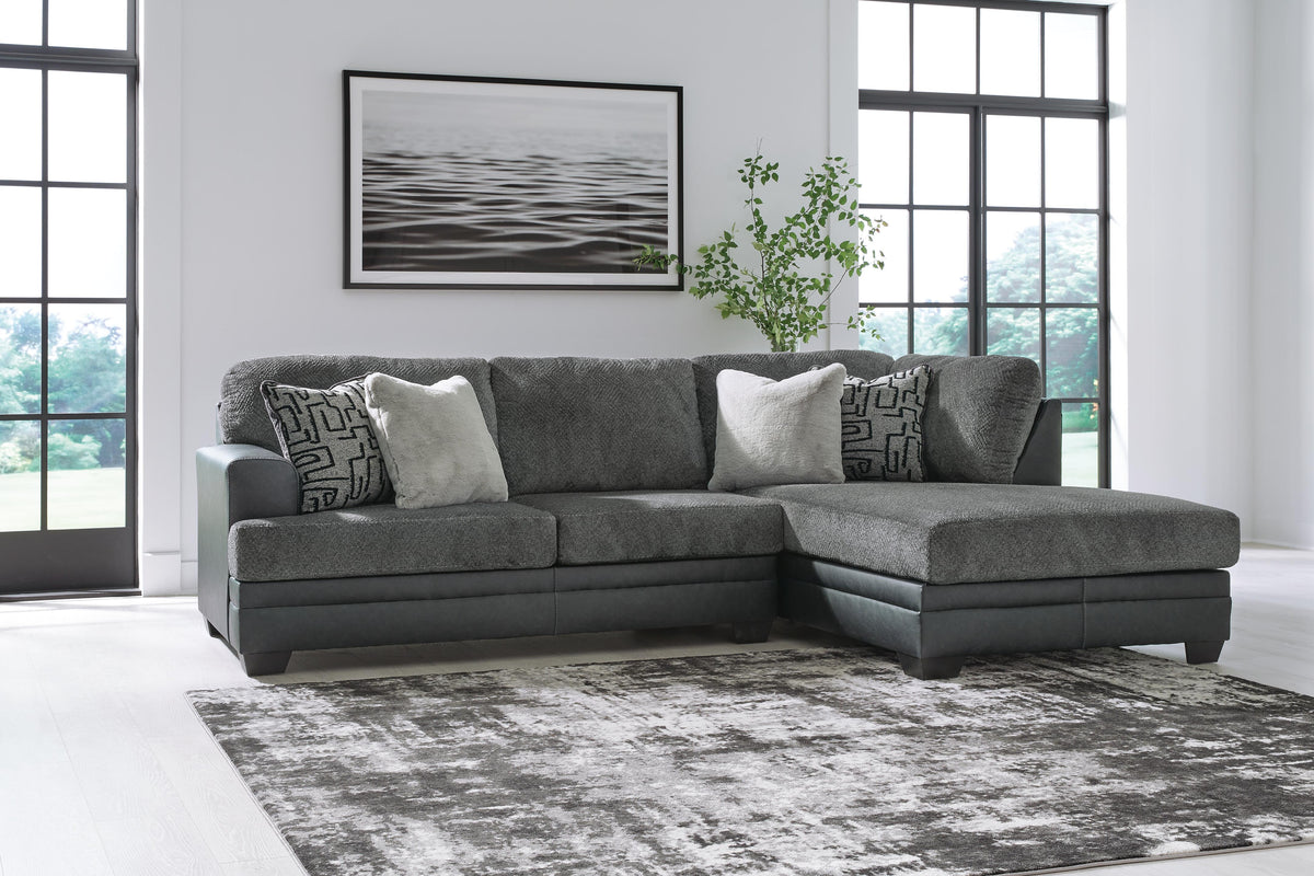 Brixley Pier 2-Piece Sectional with Chaise Velvet Chenille