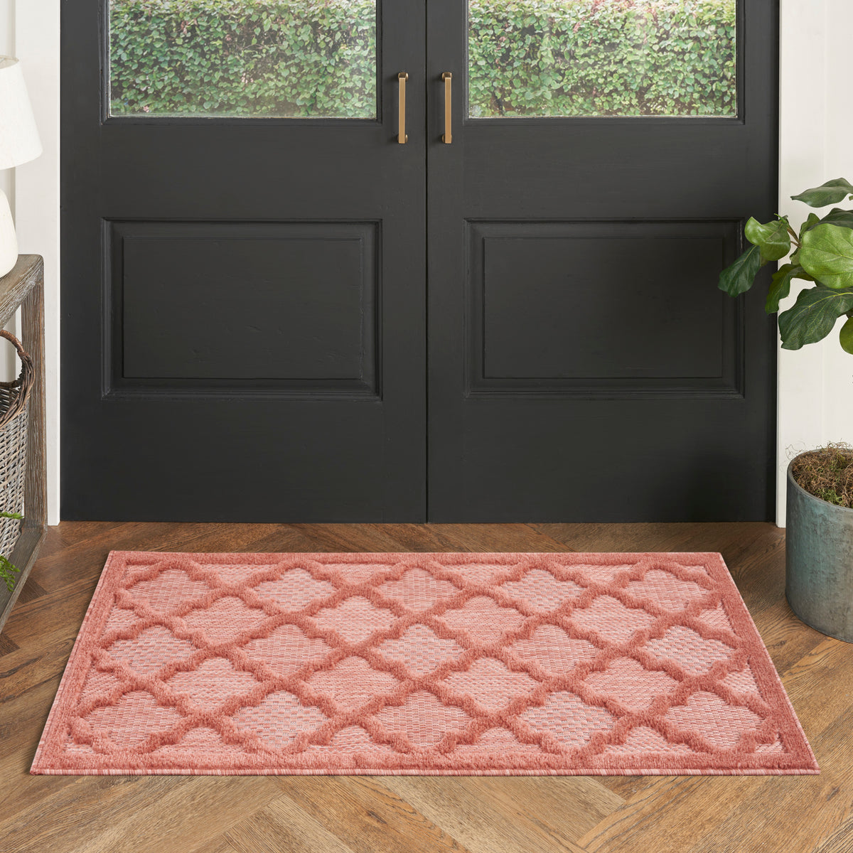 Easy Care NES01 Coral Orange Rug - room scene