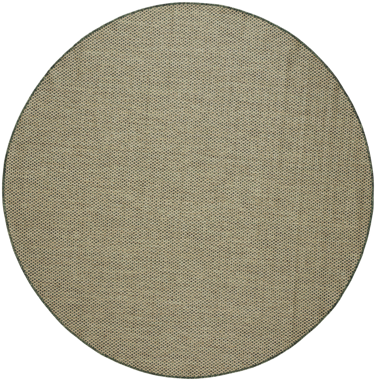 Courtyard COU01 Green Rug - Round