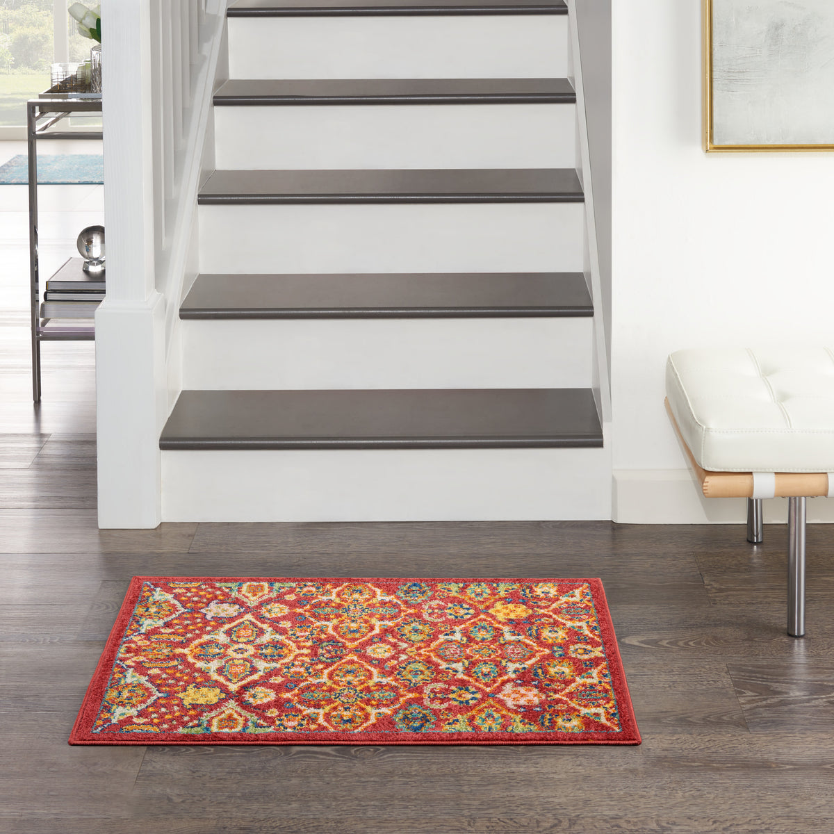Allur ALR03 Red Multicolor Rug - room scene