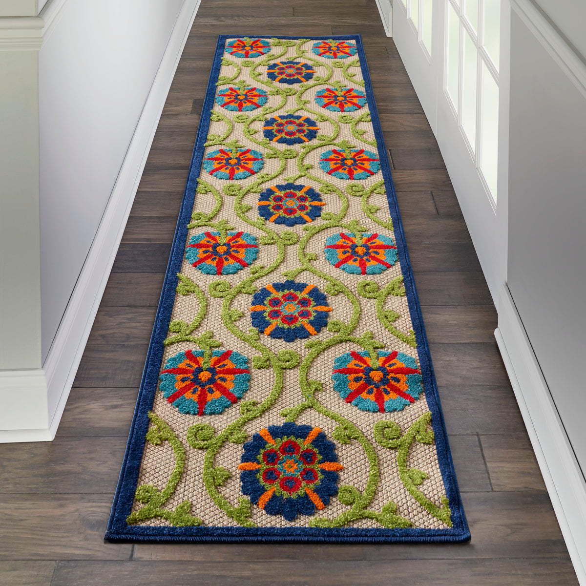 Aloha ALH19 Blue Multicolor Rug - room scene