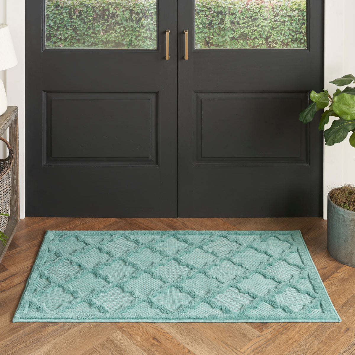 Easy Care NES01 Aqua Teal Rug - room scene