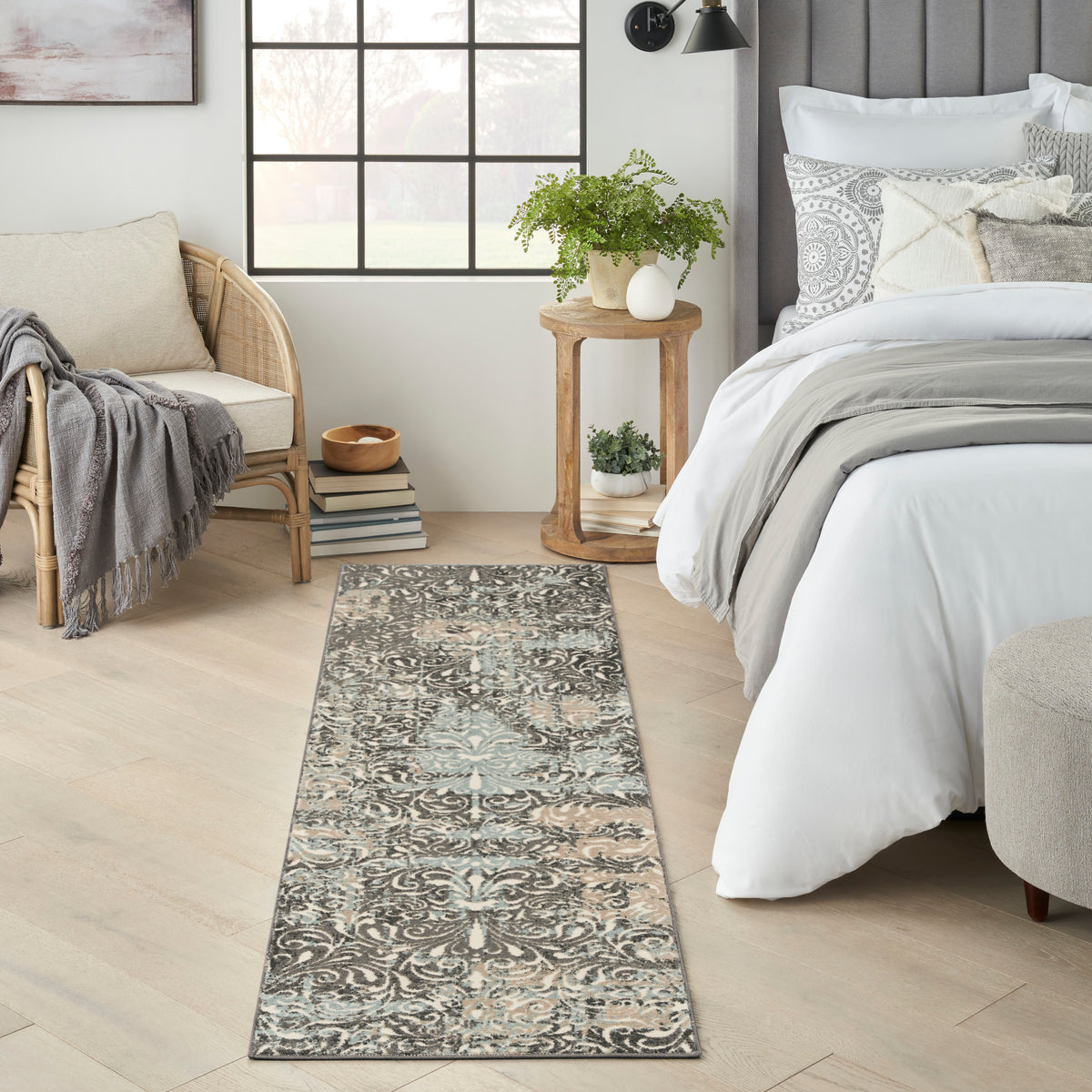 Marmara MRA04 Charcoal Teal Ivory Rug - room scene
