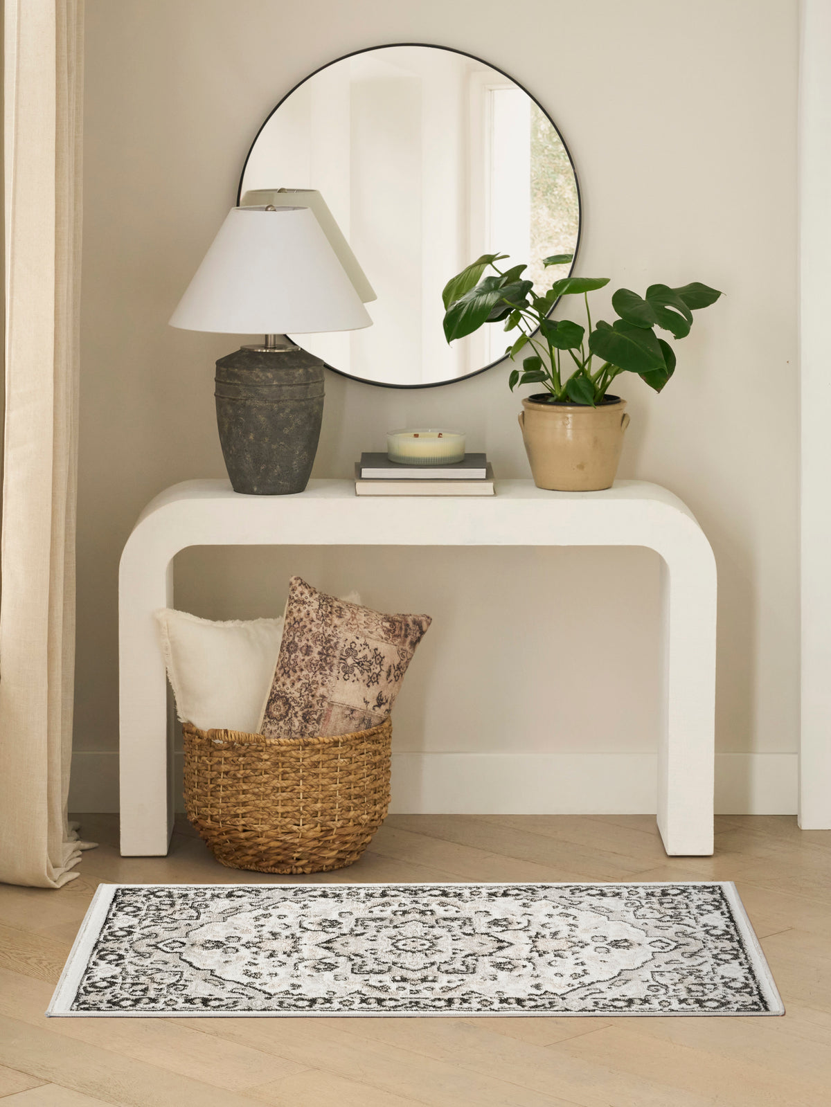 Dekor DEK08 Ivory Charcoal Rug - room scene