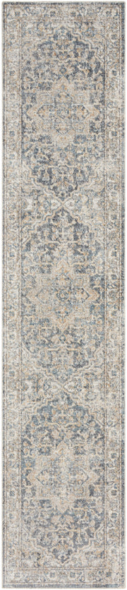 Astra Machine Washable ASW12 Grey Blue Rug - Runner