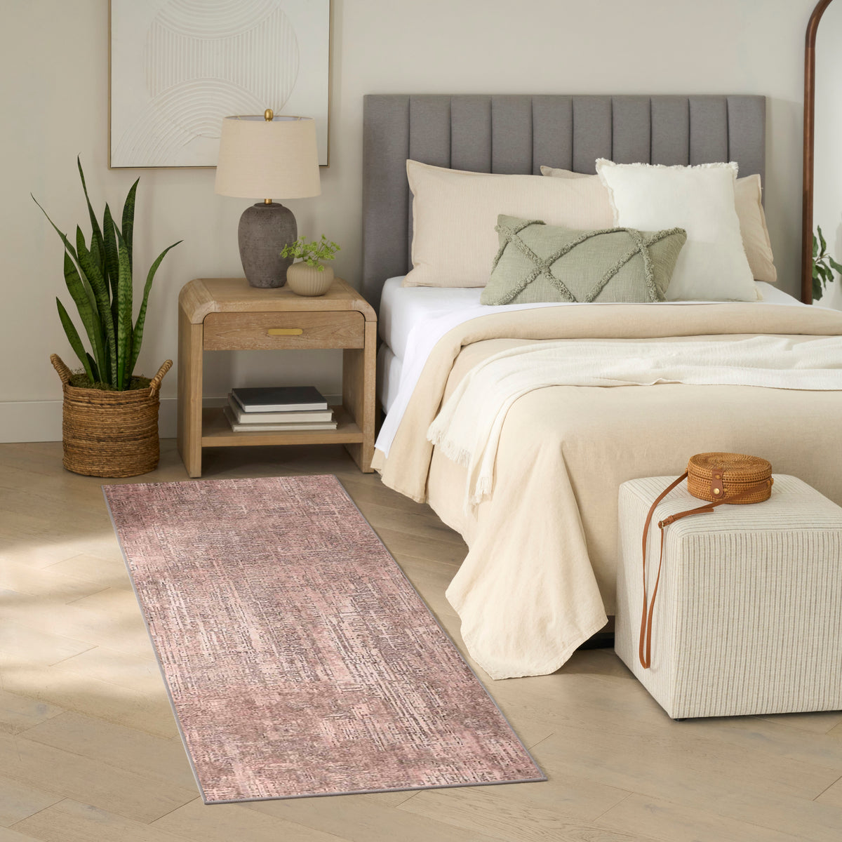 Botanical Washables BOT05 Taupe Rug - room scene