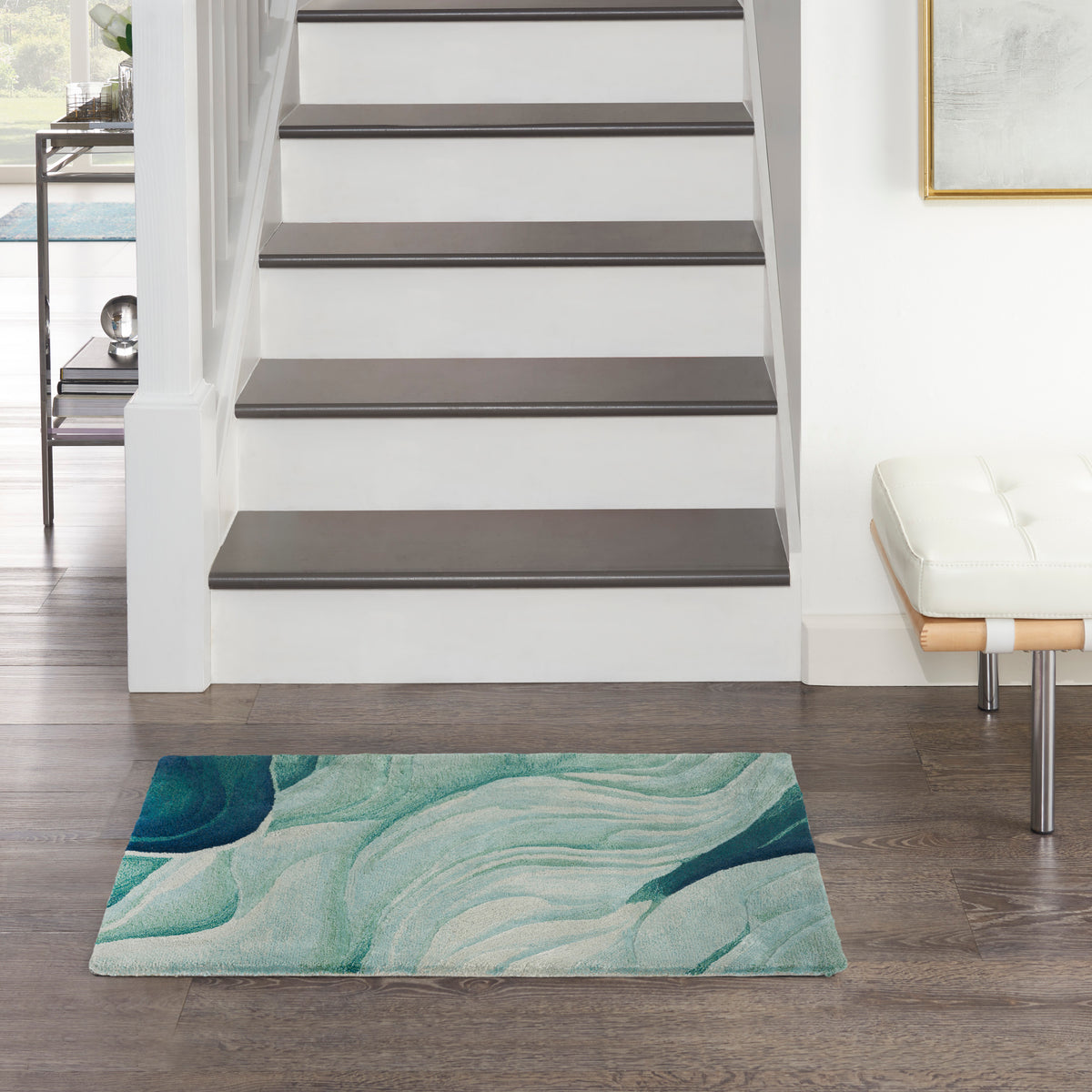 Prismatic PRS42 Silver Green Rug - room scene