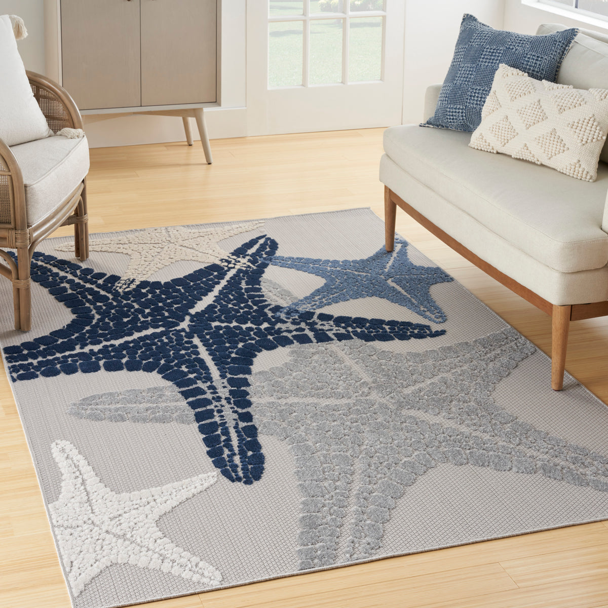 Aloha ALH28 Grey Multicolor Rug - room scene