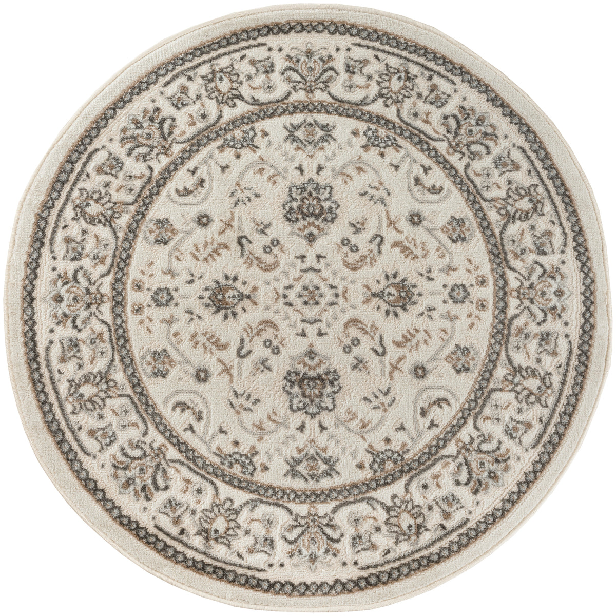 Serenity Home SRH02 Ivory Mocha Rug - Round