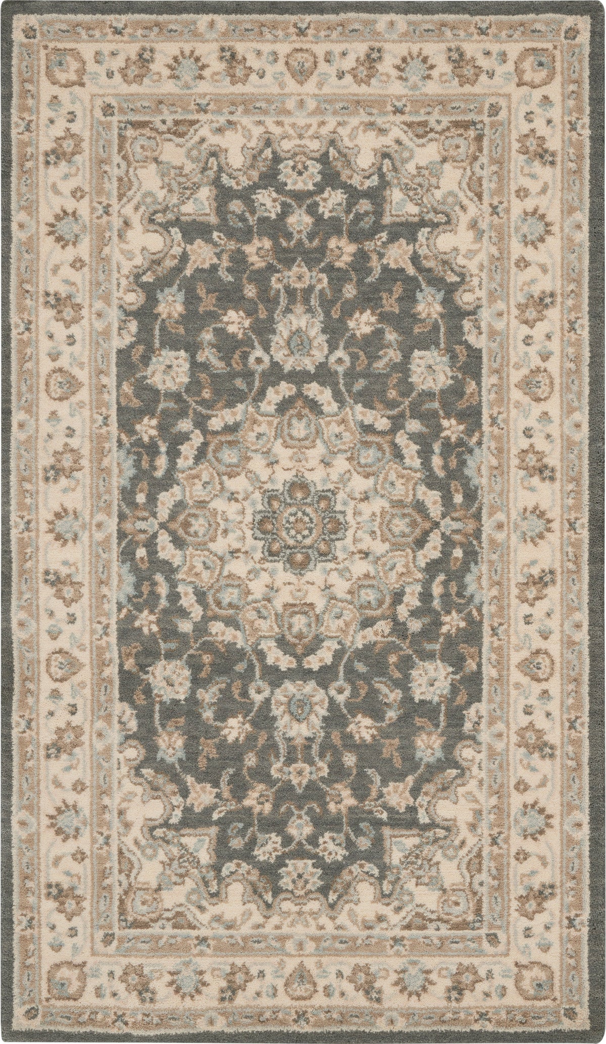 Living Treasures LI15 Grey Ivory Rug - Rectangle