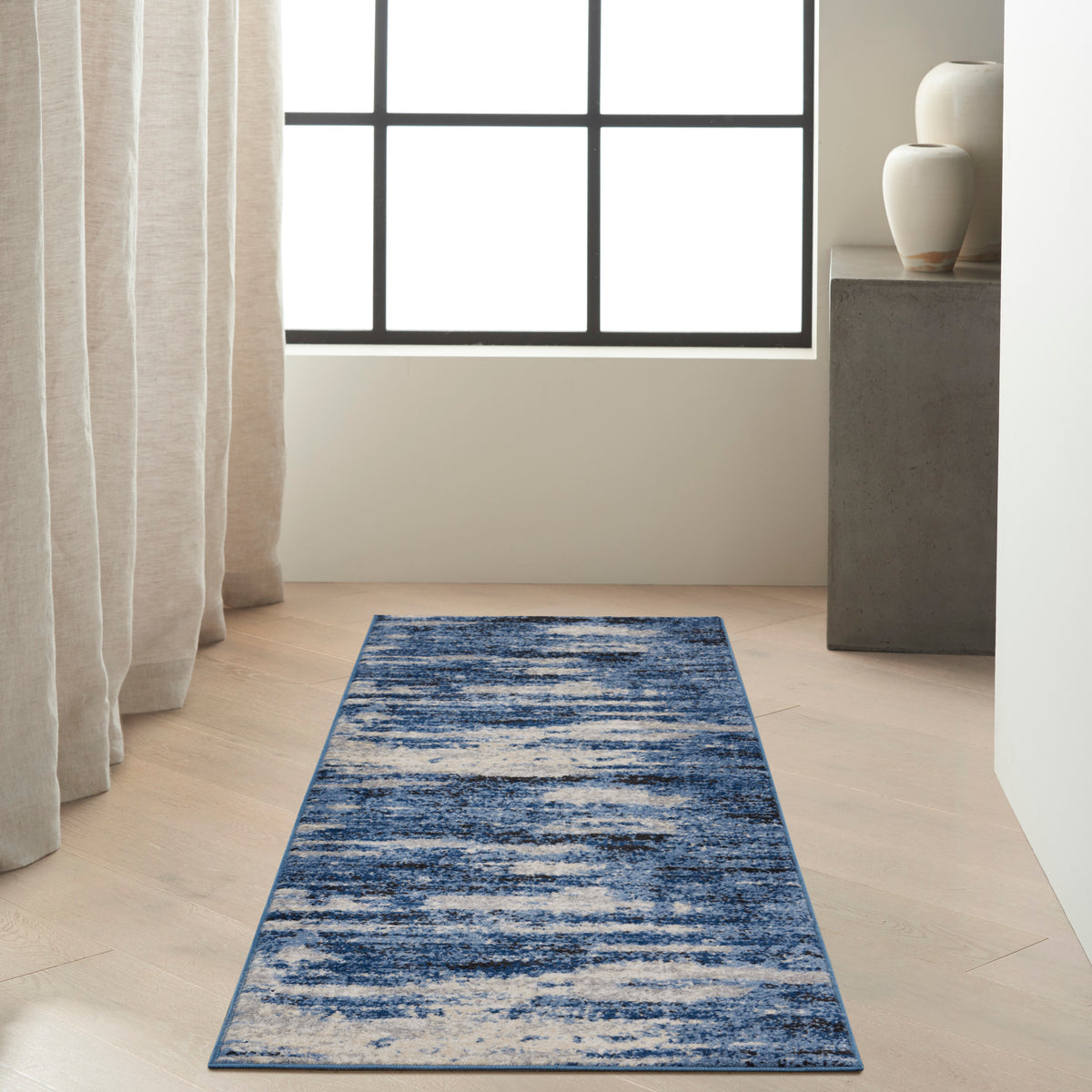 River Flow RFV01 Blue Grey Rug - room scene