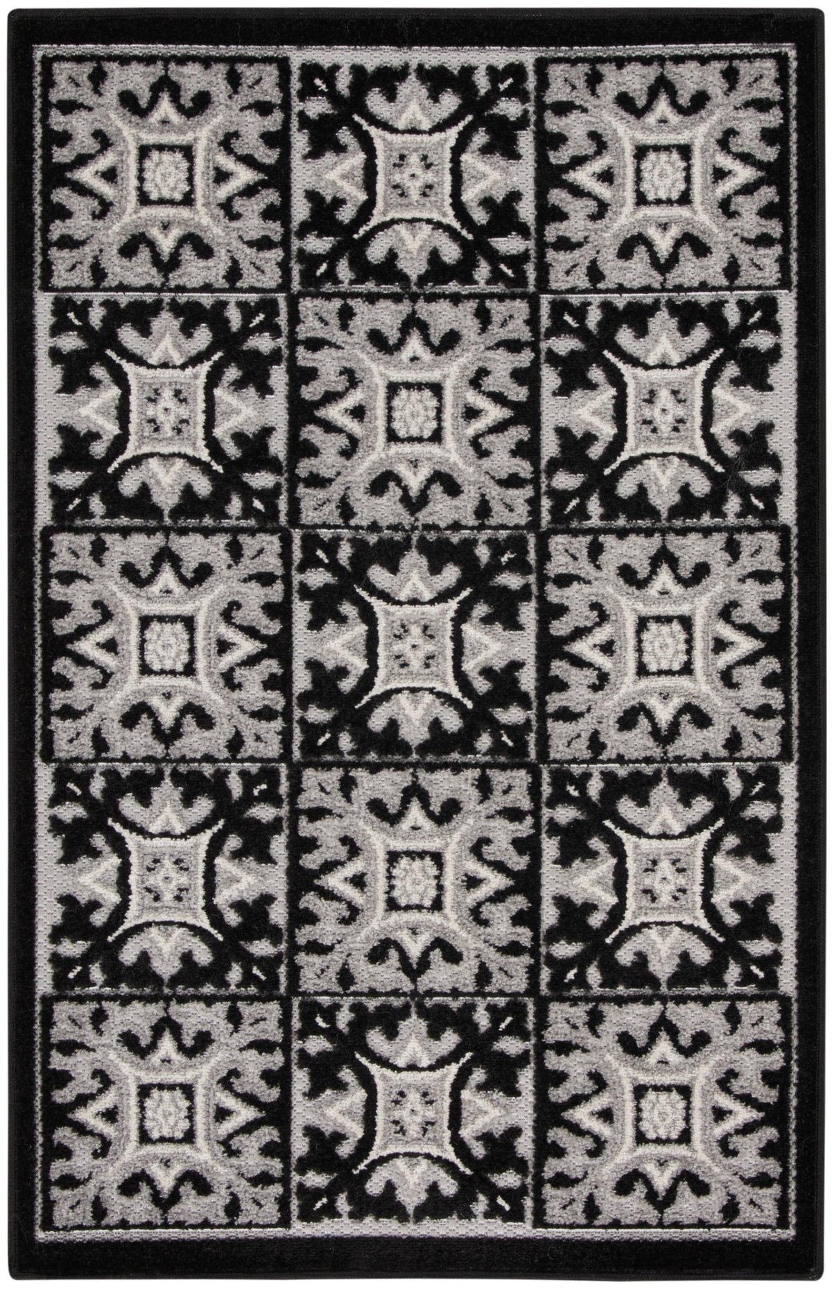 Aloha ALH34 Black White Rug - Rectangle