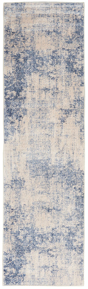 Silky Textures SLY01 Ivory Blue Rug - Runner