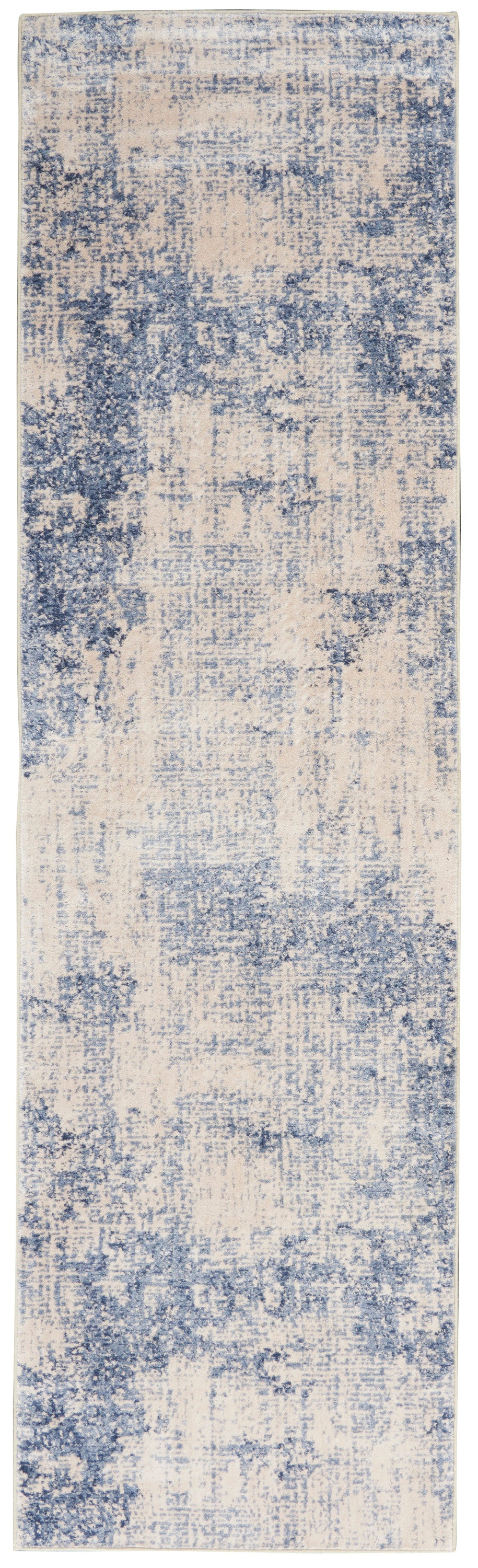 Silky Textures SLY01 Ivory Blue Rug - Runner