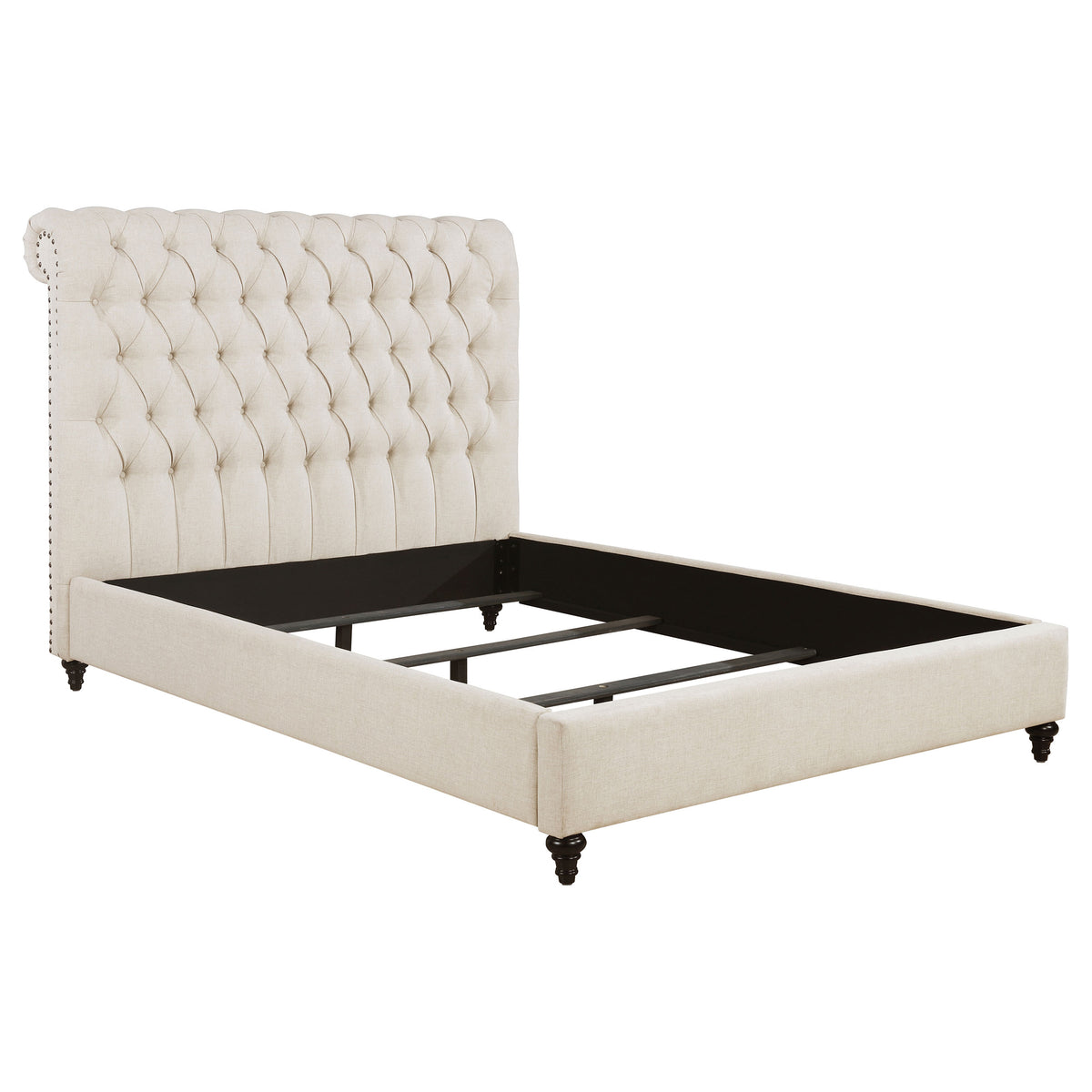 Devon 57-inch Upholstered Panel Bed Beige - California King