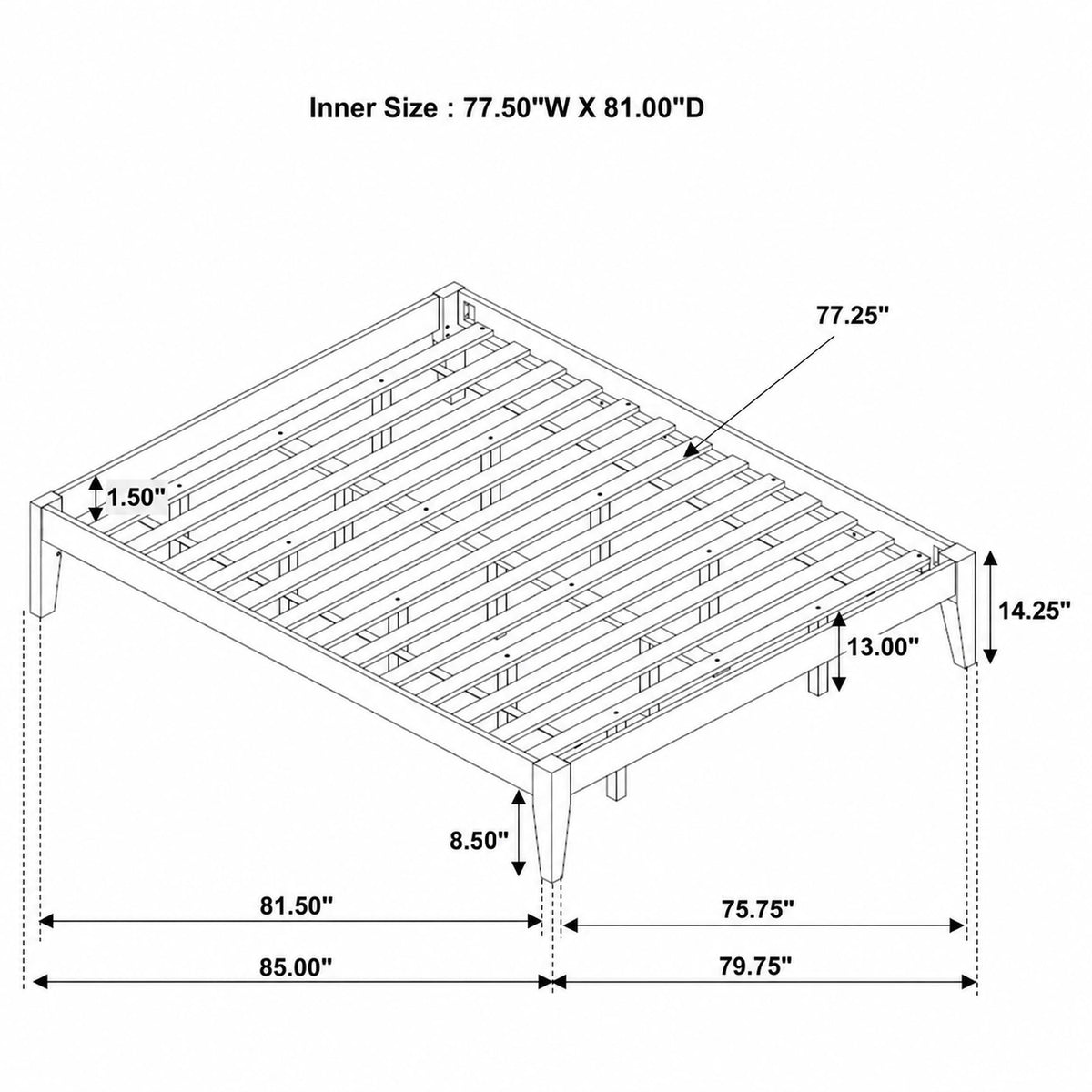 Hounslow Universal Platform Bed - Eastern King, Cappuccino