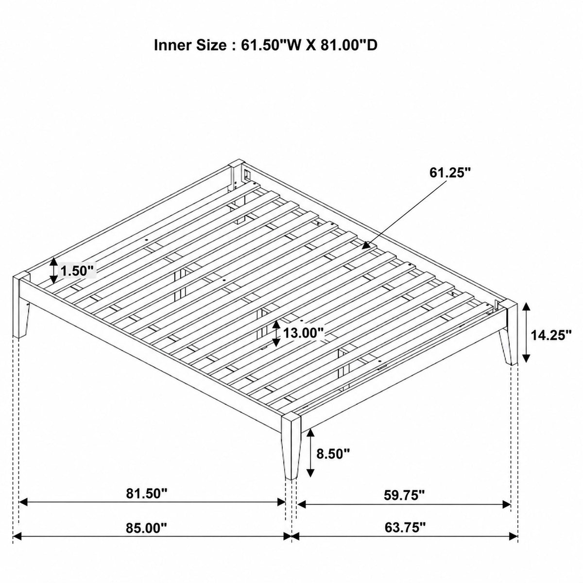 Hounslow Universal Platform Bed - Queen, Cappuccino