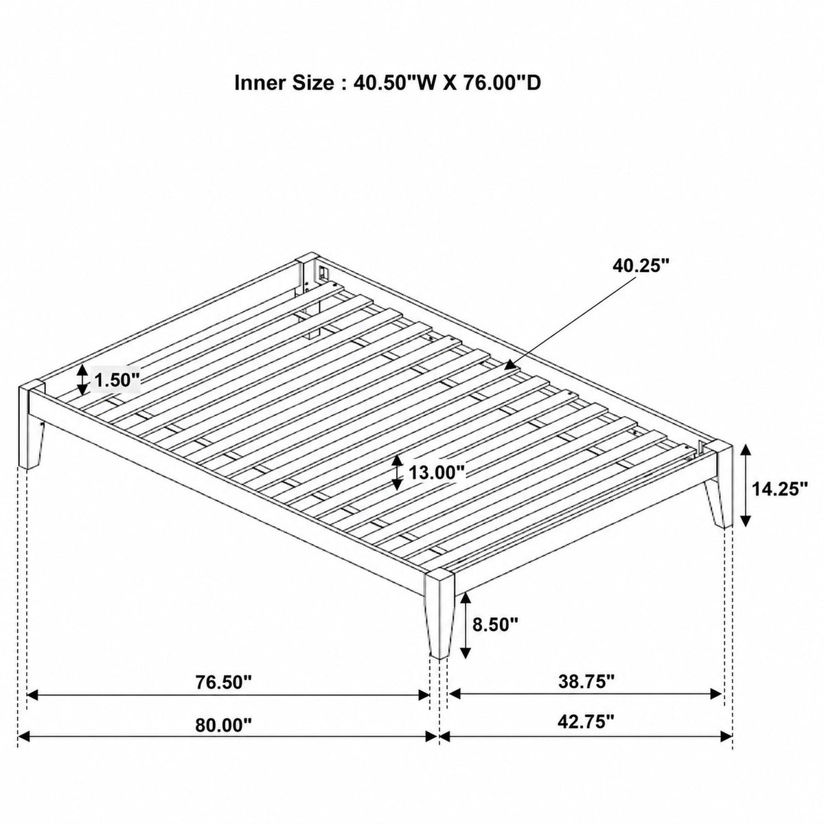 Hounslow Universal Platform Bed - Twin, Cappuccino