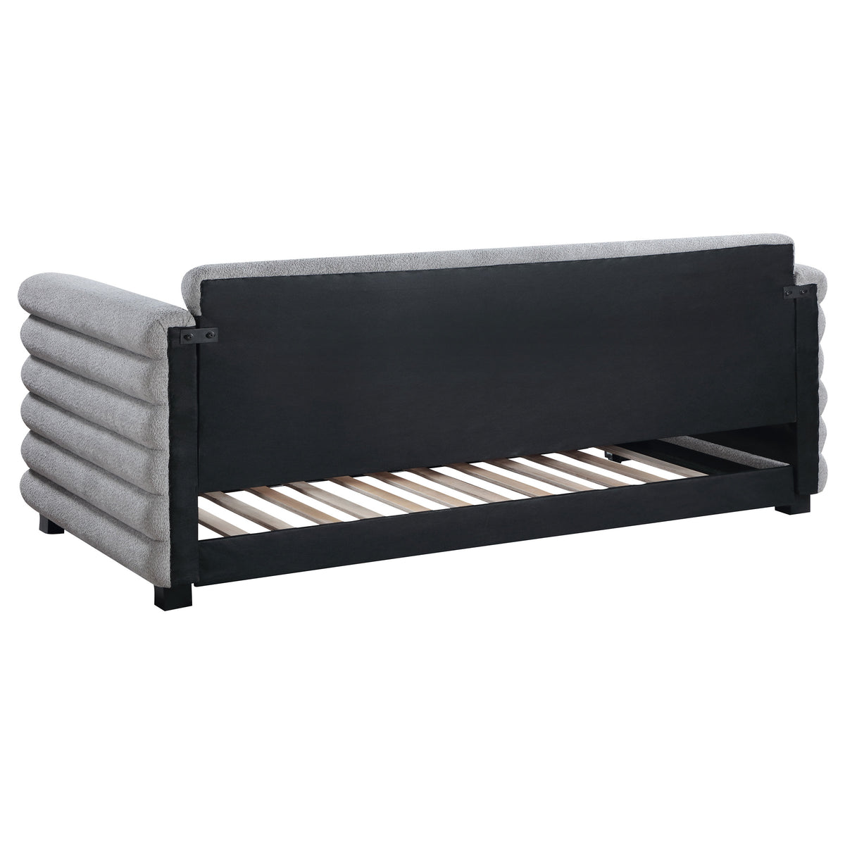 Patricia Boucle Upholstered Twin Day Bed with Trundle - Grey
