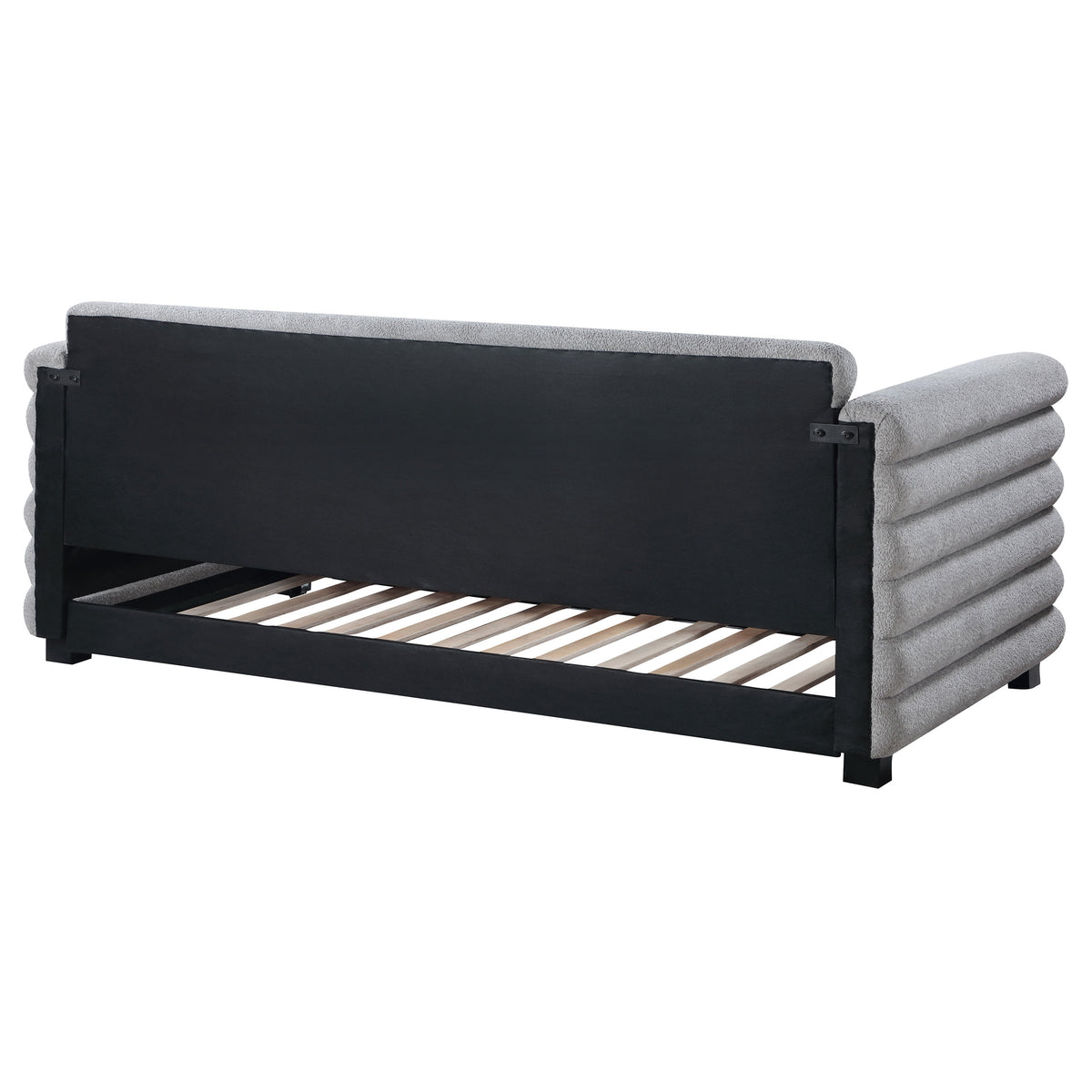 Patricia Boucle Upholstered Twin Day Bed with Trundle - Grey
