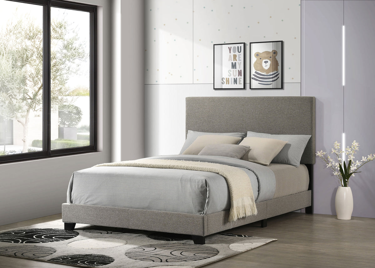 Dorian Fabric Upholstered Panel Bed - Full, Taupe