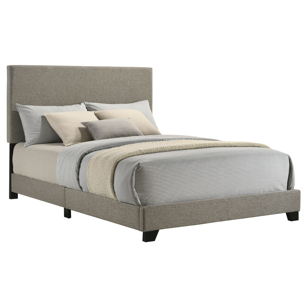 Dorian Fabric Upholstered Panel Bed - Full, Taupe