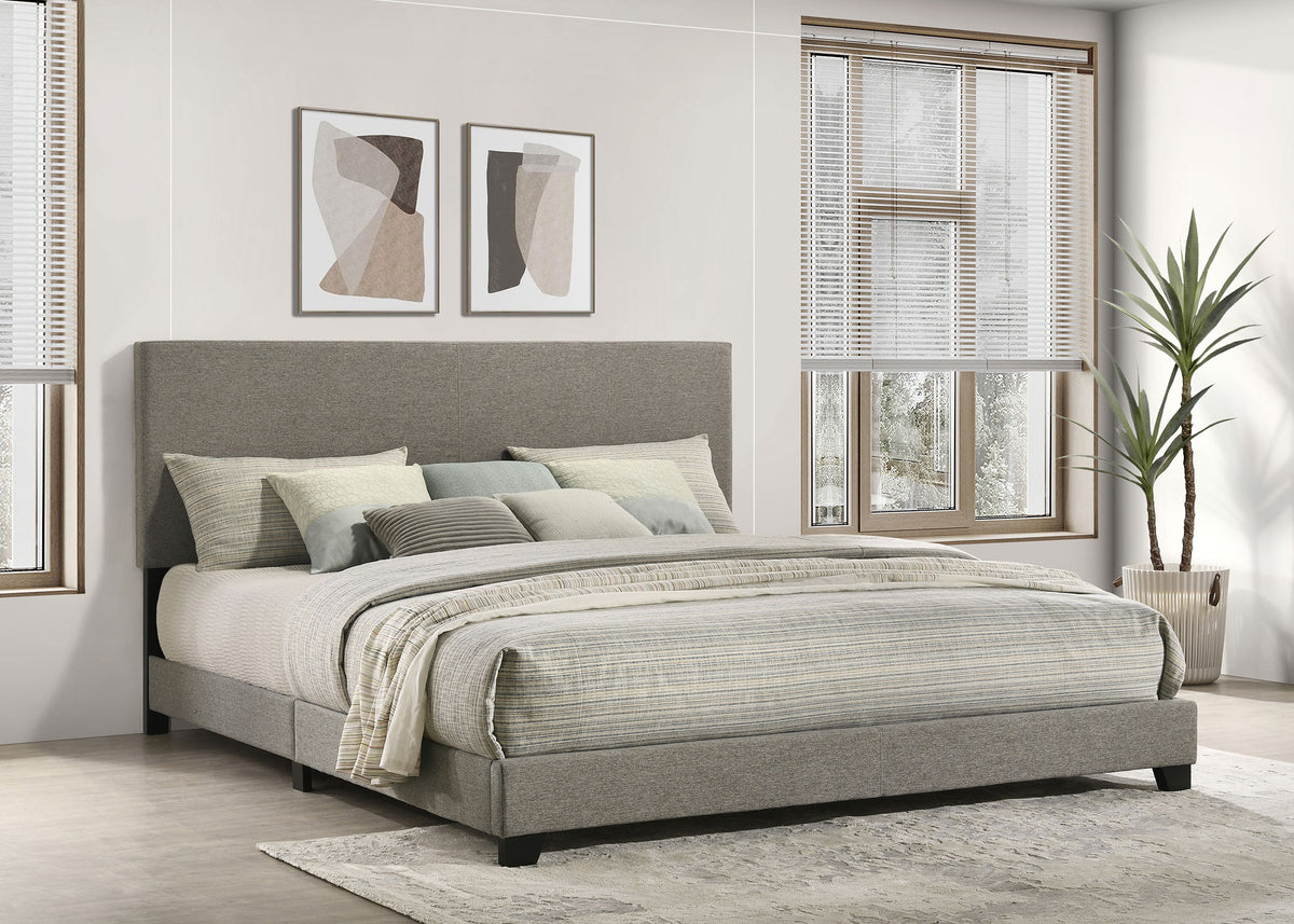 Dorian Fabric Upholstered Panel Bed - Eastern King, Taupe