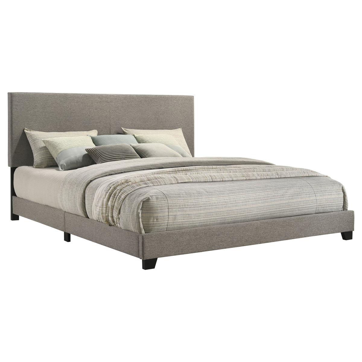 Dorian Fabric Upholstered Panel Bed - Eastern King, Taupe