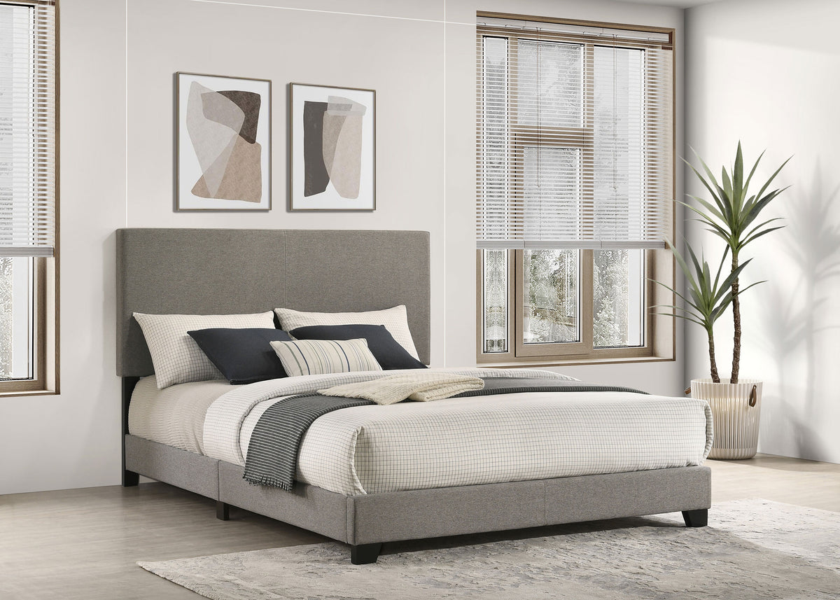 Dorian Fabric Upholstered Panel Bed - Queen, Taupe