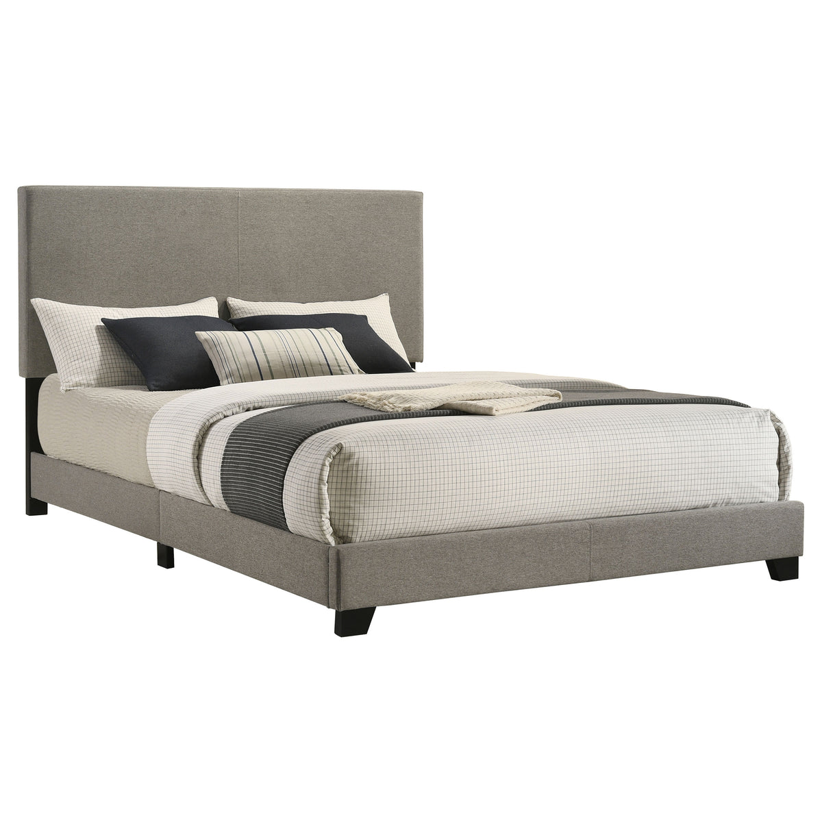 Dorian Fabric Upholstered Panel Bed - Queen, Taupe