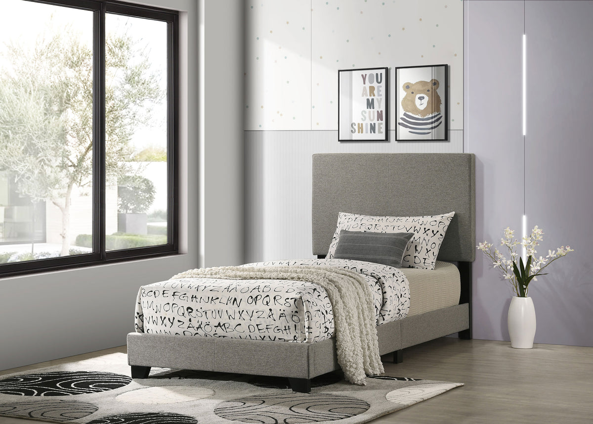 Dorian Fabric Upholstered Panel Bed - Twin, Taupe